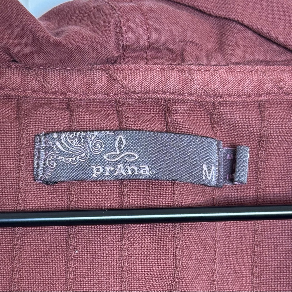 Prana Farin Hooded Pullover Organic Cotton Brick Red Women’s Size Medium - Picture 8 of 12
